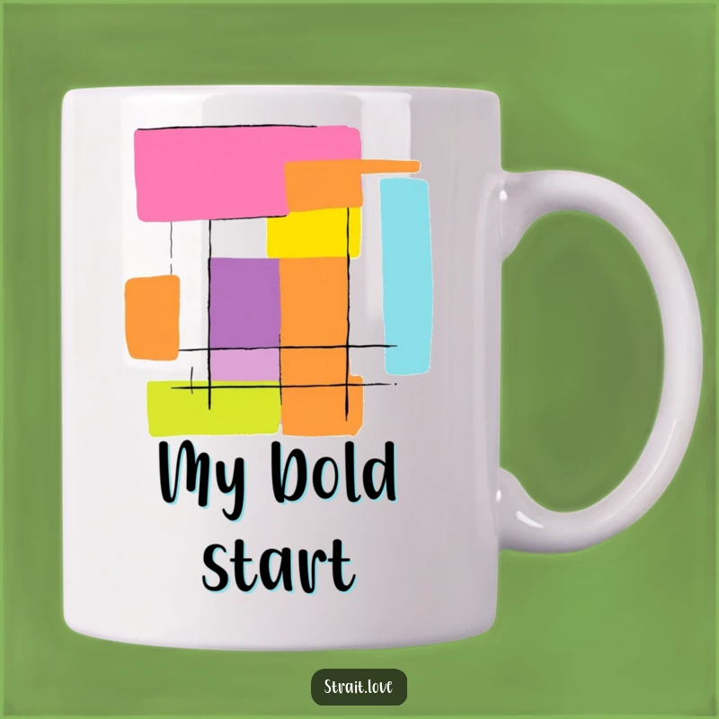 Funny Colour Block Mug - Abstract Graphic Design - Bold & Bright Gift
