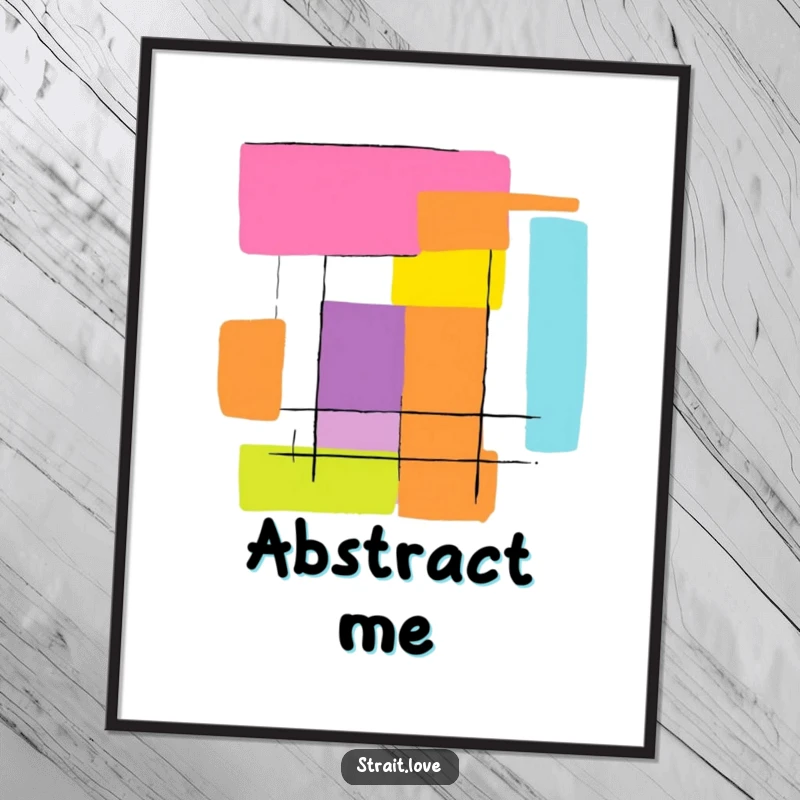 Funny abstract graphic featuring bold, contrasting colour blocks creating a striking design, presented as digital art.