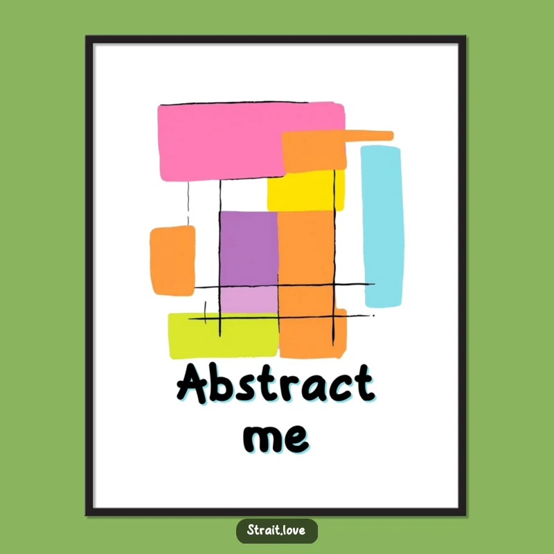 Funny Colour Block Digital Art - Abstract Graphic Printable - Instant Download Gift