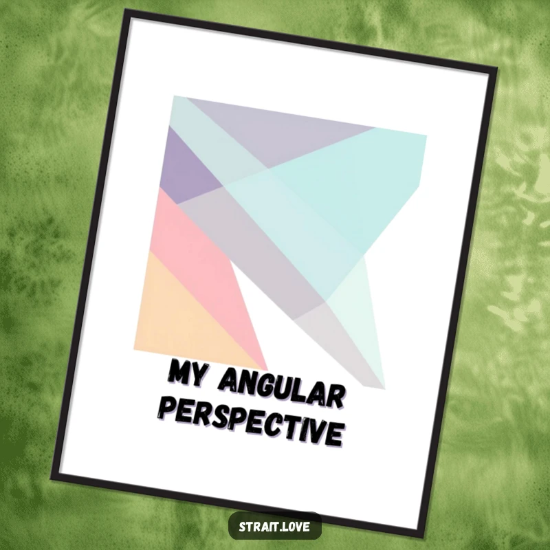 Funny abstract composition of sharp, angular geometric planes intersecting dynamically in a minimalist design, presented as digital art.