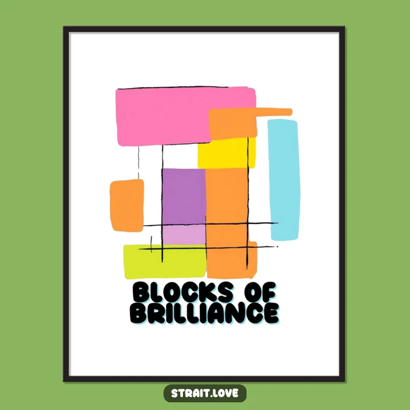 Funny Colour Block Art Print - Abstract Graphic Poster - Bold Decor Gift