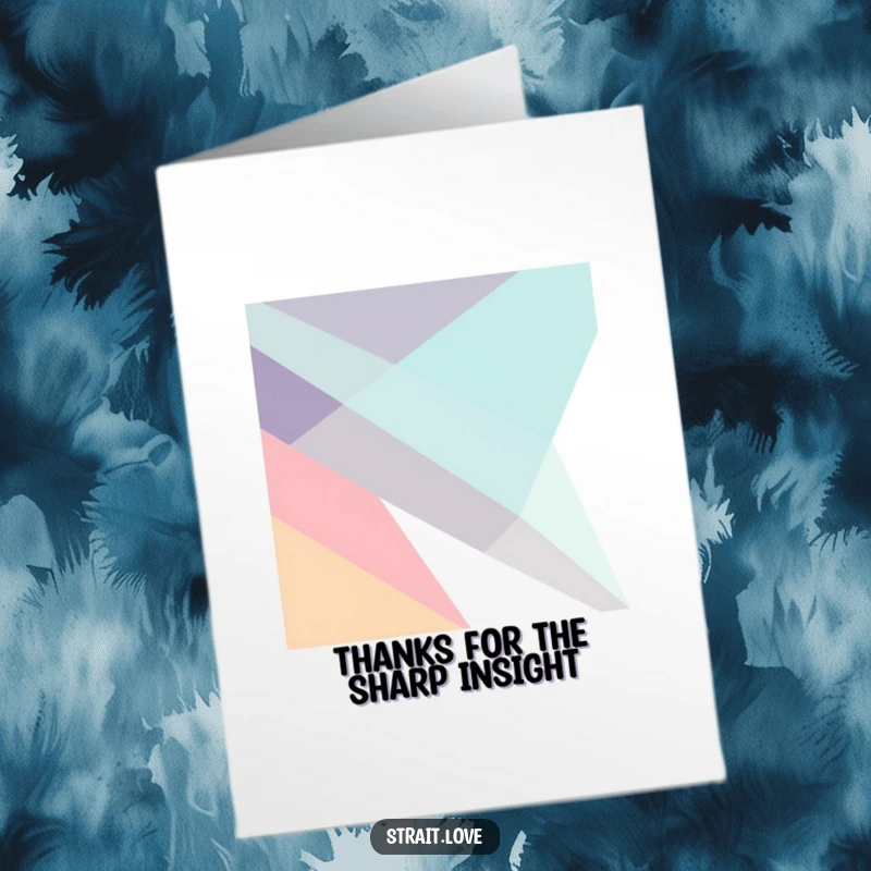 Modern Free Printable thank you card featuring sharp, angular geometric planes intersecting in a dynamic, minimalist composition.