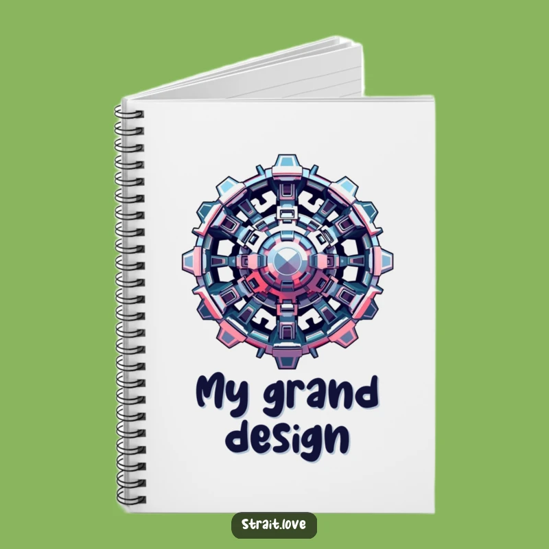 Funny Metallic Structure Notebook: Jot Down Ideas with Complex Futuristic Art Cover