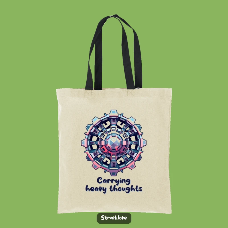 Funny Metallic Structure Tote Bag: Carry Your Essentials in Futuristic Art Style