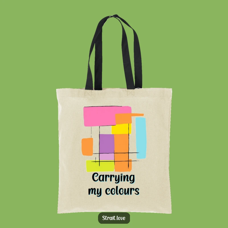 Funny Colour Block Tote Bag - Abstract Graphic Canvas Bag - Stylish Art Gift